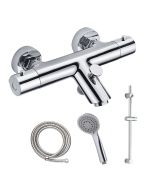 Kibath torneira para banheira com barra chuveiro termostática bra cromada
