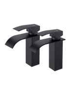 Modern black waterfall basin mixer auralum - torneira de banheiro de latão