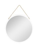Espelho de parede metal e vidro branco 30x2.2x30 cm