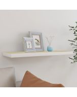 Prateleira parede suspensa 80x23,5x3,8 cm mdf carvalho e branco pt4553