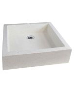 Ondee - lavatório quadrado timbre creme - 40cm - terrazzo - sem transbordo