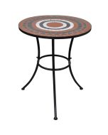 vidaXL mesa de bistro terraza mosaico terracota y blanco 60 cm