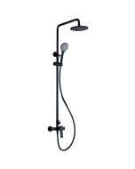 Conjunto de coluna de duche monocomando com barra extensível preto mate