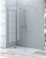 Paineis de duche fixo painel de duche | transparente 100cm cromo brilhante