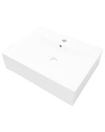 vidaXL lavabo de cerámica rectangular con orificio de grifo 60x46 cm