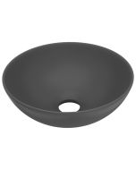 vidaXL lavabo de cuarto de baño redondo cerámica gris oscuro
