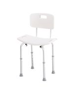 Cadeira para duche liga de alumínio e pe branco e prata 50,6x43x71-88 cm