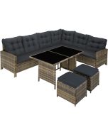 Conjunto de rattan barletta, castanho