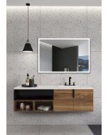 Espelho triLED branco, moldura preta anti-embaciamento 140x80cm