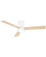 Ventoinha de teto metal, mdf e vidro color blanco ø112x25cm Homcom