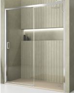 Portas de duche frontal 1 porta 1 fixa | cromo 170cm (adap.168-172cm)