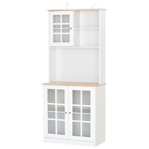 Armário de cozinha mdf color blanco 80x37x183cm Homcom, casa - cozinha