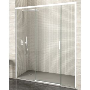Porta de duche 2 portas 2 fixas | branco 165cm (adapt.162-167cm)