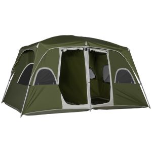 Tenda de campismo familiar tecido de tafetá, pe, fibra de vidro, aço