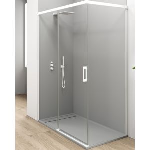 Porta de duche retangular | branco 165 (adap. 160,1-165cm) x 80