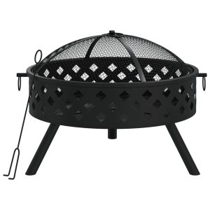 vidaXL brasero con atizador acero xxl 58 cm