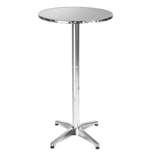 Mesa de terraço em alumínio ø 60 cm, prata