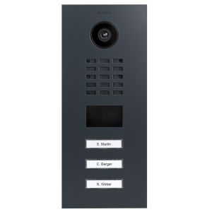 Fone de porta ip de 3 botões, montagem embutida - d2103v-ral7016-v2-ep