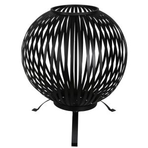 Esschert design brasero esfera enrejada acero al carbono negro ff400