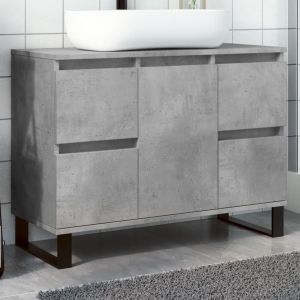 Armário lavatório wc 80x33x60cm derivados madeira cinza cimento