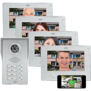 Vídeo porteiro ip - elro - dv4000ip4 - 4 apartamentos - câmara full hd 1080