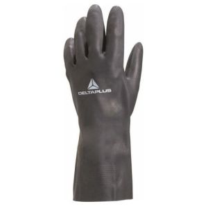 Luva de trabalho em neoprene flocado de aLGodão preto toutravo ve509 30cm t