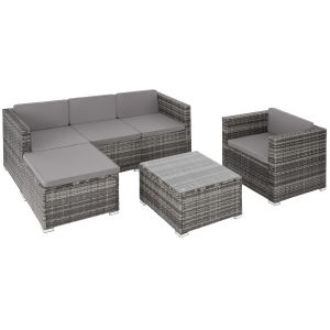 Conjunto de rattan lignano, cinzento