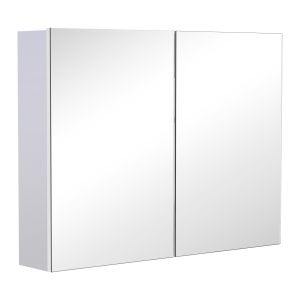 Gabinete de espelho mdf, vidro color blanco 80x15x60 cm Homcom