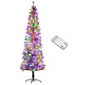 Árvore de natal plástico e aço color verde ø68x225 cm Homcom, casa - natal