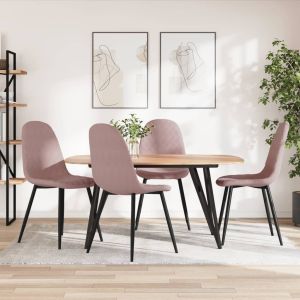 Cadeiras de jantar 4 pcs veludo rosa ewg6025