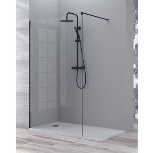 Paineis de duche fixo painel de duche | transparente 120cm preto