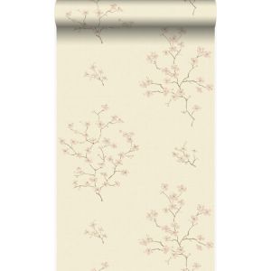 Origin wallcoverings papel de parede flor begeecor-de-rosa