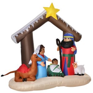 Decoração inflável de natal poliéster multicolor 201x100x183 cm Homcom