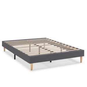 Base estofada aura 140x190 cm cinza escuro