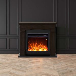 Lareira de chão wenge com queimador de 1500w mpc camino siena