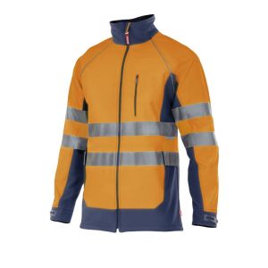 Velilla soft shell bicolor av xl azul marinho/laranja fluorescente