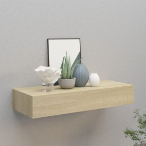 Prateleira de parede com gaveta mdf 60x23,5x10 cm cor carvalho