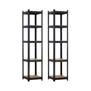 Pack 2 estantes modulares com 5 prateleiras reguláveis 180x40x40 175kg o91