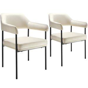 Conjunto de 2 cadeira de jantar doé, estofada, pernas de aço, efeito veludo