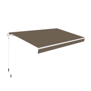 Toldo manual retrátil 4x2,5 poliéster taupe – lona de proteçao solar