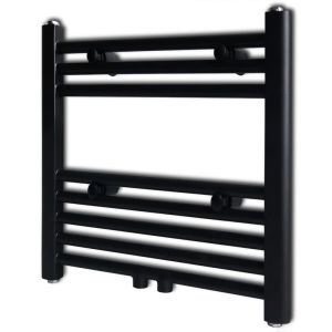 vidaXL radiador toallero de baño recto negro 480x480 mm