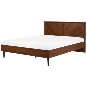 Cama de casal em madeira escura 180 x 200 cm mialet