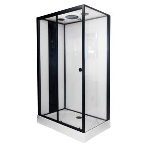 Ondee - cabina de duche de hidromassagem nogea - preto mate - 120x80cm