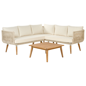 Conjunto lounge alcamo madeira de acácia creme universal