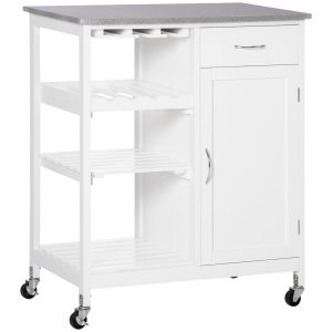 Carrinho de cozinha mdf color blanco 76x48x88 cm Homcom