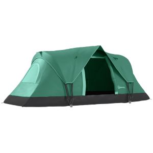 Tenda de campismo poliéster, tecido oxford, fibra de vidro e aço