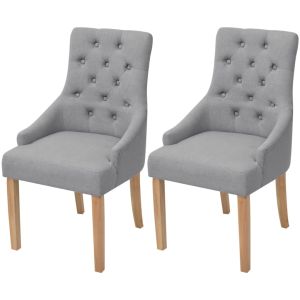 Cadeiras de jantar 2 pcs tecido cinzento-claro ewg3243