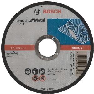 Disco de corte Bosch com cubo plano padrão para metal 115x1,6 mm.2608603163