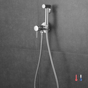 Kibath torneira para wc intimate hygiene 2 águas cromado brilhante em latão