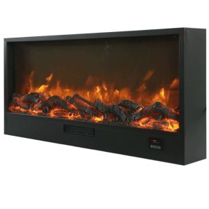 Lareira electrica embutida 108cm sined caminetto ispica preto